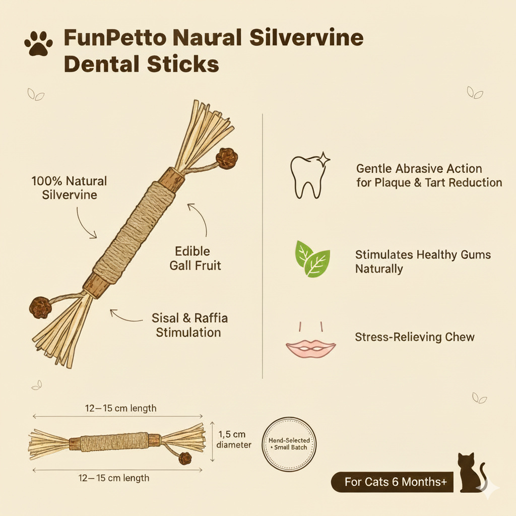 FunPetto Bâtonnets Dentaires Naturels à l'Herbe à Chat