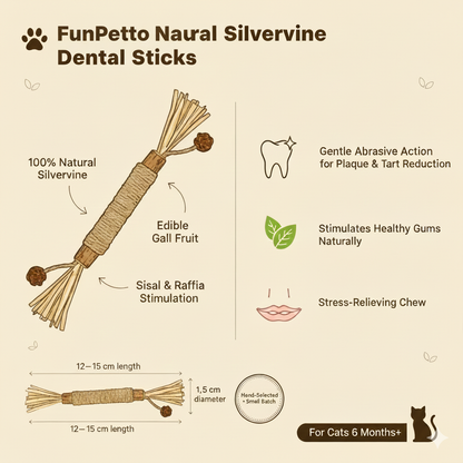 FunPetto Bâtonnets Dentaires Naturels à l'Herbe à Chat
